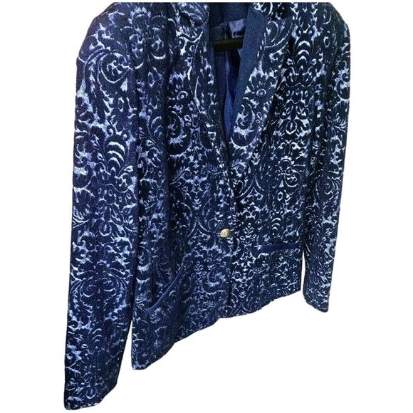 LIKE NEW CABI Women's Soft Floral  Blue & Gray Blazer. - Picture 10 of 15